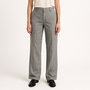 Vintage Y2K GAP Linen Wide Leg Pants Women’s 12 | Gray Cuffed Trousers 34X30